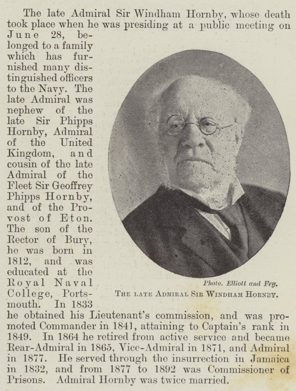 A néhai Sir Windham Hornby admirális alkotó: English Photographer