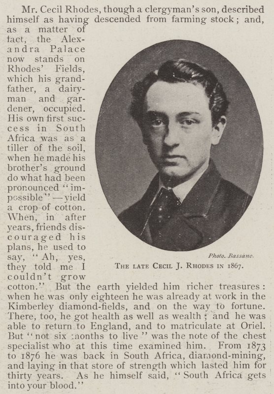 A néhai Cecil J Rhodes 1867-ben alkotó: English Photographer