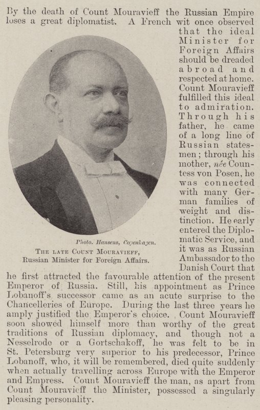 A néhai Mouravieff gróf, orosz külügyminiszter alkotó: English Photographer