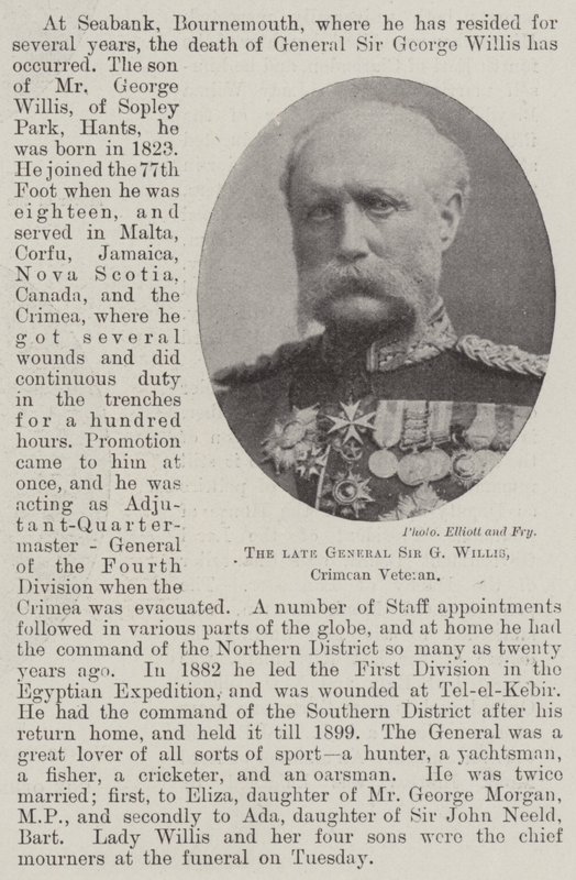 A néhai Sir G Willis tábornok, a krími veterán alkotó: English Photographer