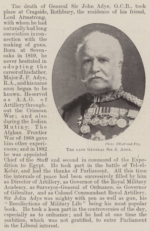 A néhai Sir J Adye tábornok alkotó: English Photographer
