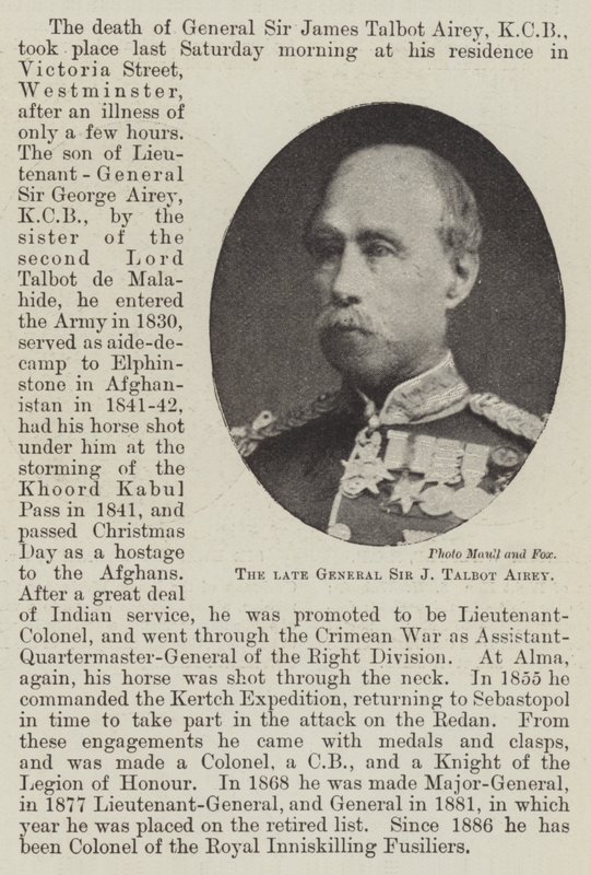 A néhai Sir J Talbot Airey tábornok alkotó: English Photographer