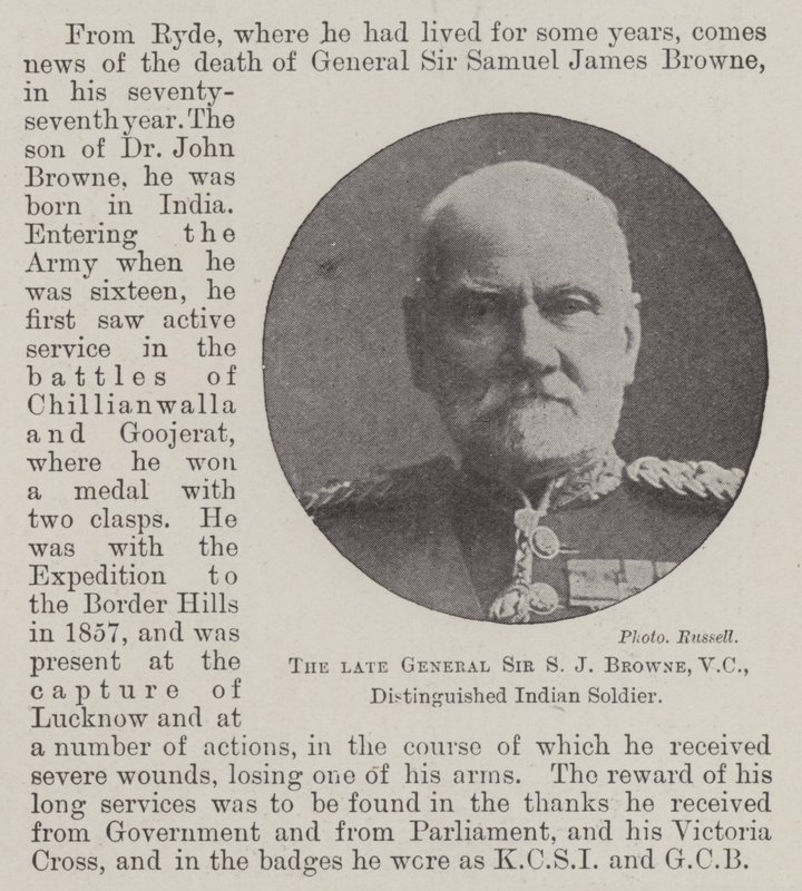 A néhai Sir S J Browne tábornok, VC, kiváló indiai katona alkotó: English Photographer