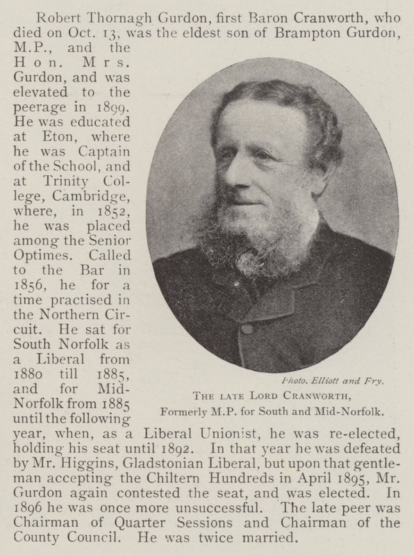 A néhai Lord Cranworth, korábban Dél- és Közép-Norfolk képviselője alkotó: English Photographer