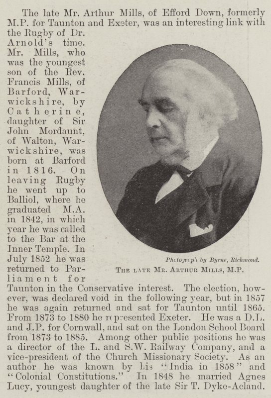A néhai Arthur Mills képviselő úr alkotó: English Photographer
