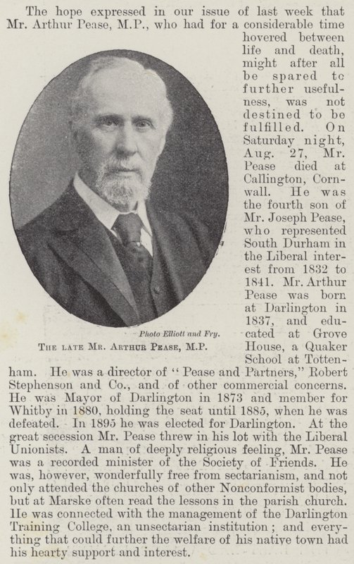 A néhai Arthur Pease képviselő úr alkotó: English Photographer