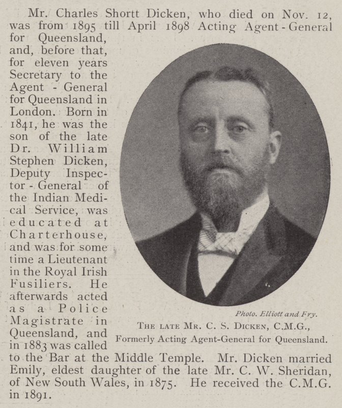 A néhai C. S. Dicken úr, a CMG, Queensland korábbi megbízott főügynöke alkotó: English Photographer