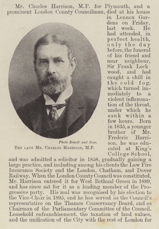 A néhai Charles Harrison képviselő alkotó: English Photographer