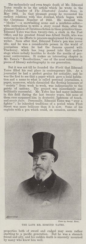 A néhai Edmund Yates alkotó: English Photographer