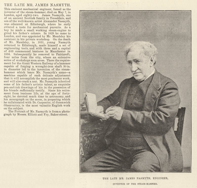 A néhai James Nasmyth mérnök, a gőzkalapács feltalálója alkotó: English Photographer