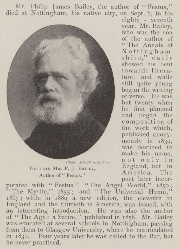 A néhai P. J. Bailey úr, a Festus szerzője alkotó: English Photographer