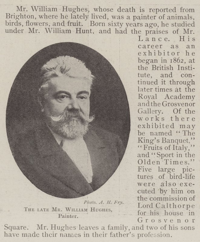 A néhai William Hughes festő alkotó: English Photographer