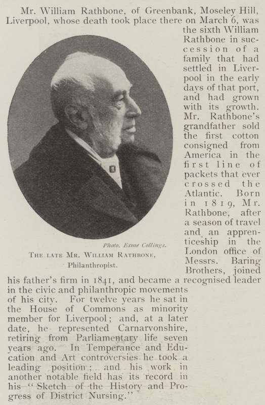 A néhai William Rathbone emberbarát alkotó: English Photographer