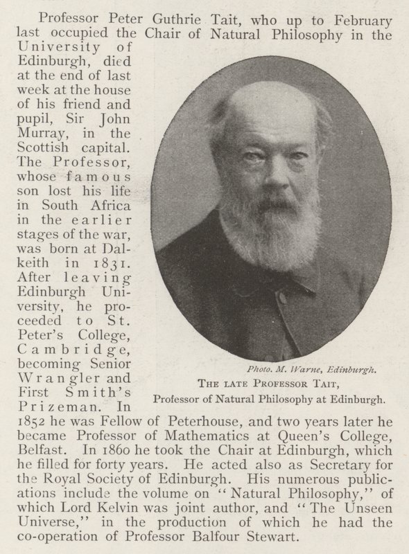 A néhai Tait professzor, a természetfilozófia professzora Edinburghban alkotó: English Photographer