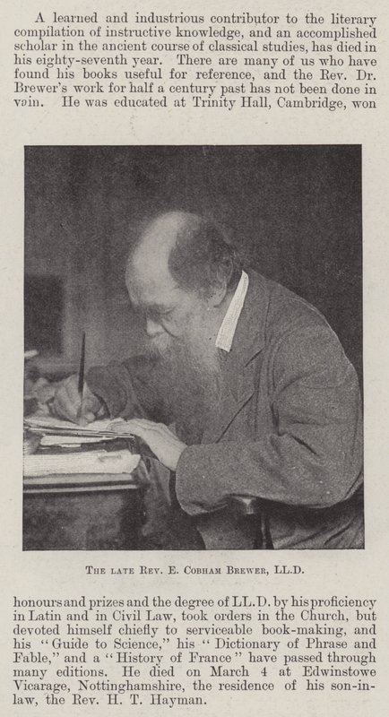A néhai tiszteletes E Cobham Brewer, LLD alkotó: English Photographer
