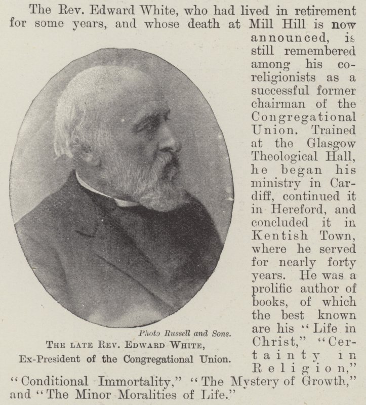 Edward White néhai tiszteletes, a Kongregációs Unió volt elnöke alkotó: English Photographer