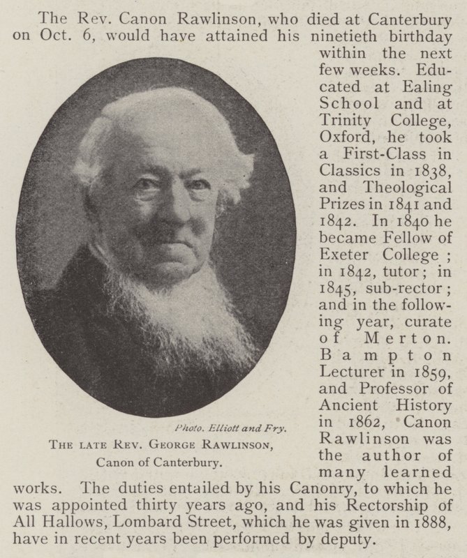 George Rawlinson néhai tiszteletes, Canterbury kanonokja alkotó: English Photographer