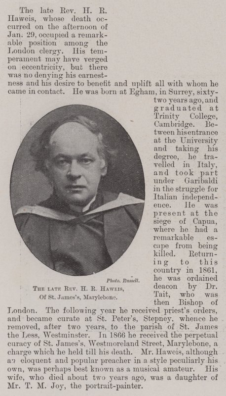 H. R. Haweis néhai tiszteletes, St James, Marylebone alkotó: English Photographer