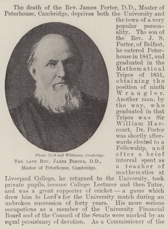 James Porter néhai tiszteletes, DD, Peterhouse mestere, Cambridge alkotó: English Photographer