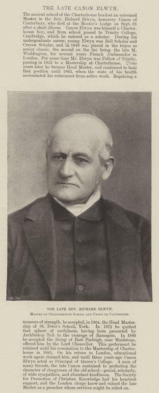 Richard Elwyn néhai tiszteletes, a Charterhouse Iskola mestere és Canterbury kanonokja alkotó: English Photographer