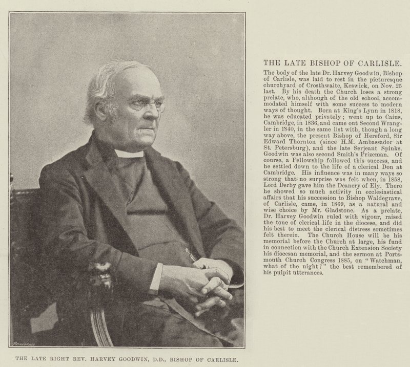 A néhai jobboldali tiszteletes, Harvey Goodwin, DD, Carlisle püspöke alkotó: English Photographer
