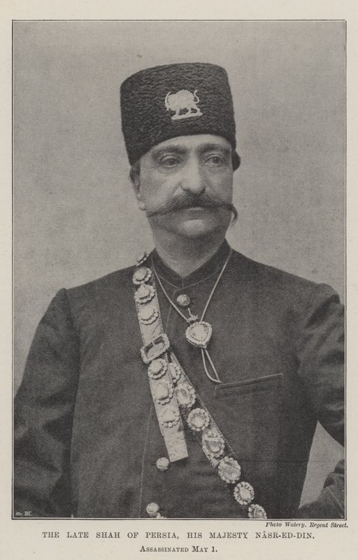 Perzsia néhai sahját, Nasr-ed-Din őfelségét május 1-jén meggyilkolták alkotó: English Photographer