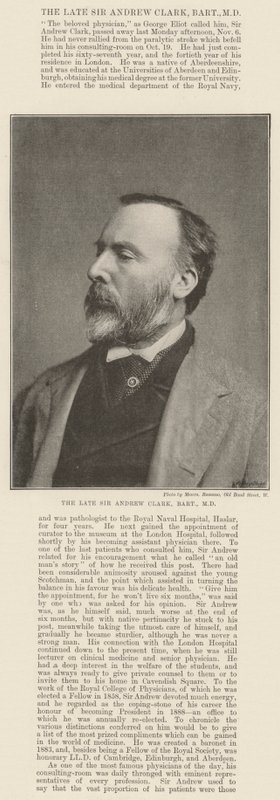 A néhai Sir Andrew Clark, Baronet, MD alkotó: English Photographer