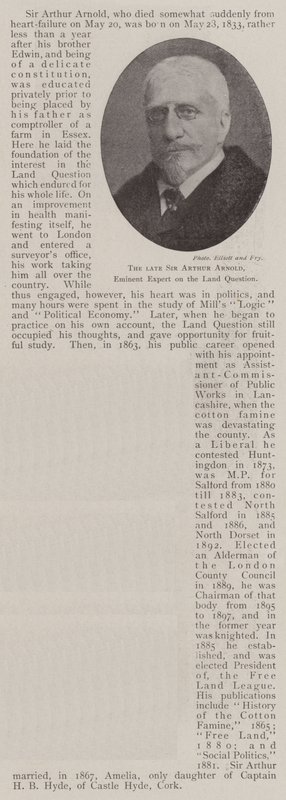 A néhai Sir Arthur Arnold, a földkérdés kiváló szakértője alkotó: English Photographer