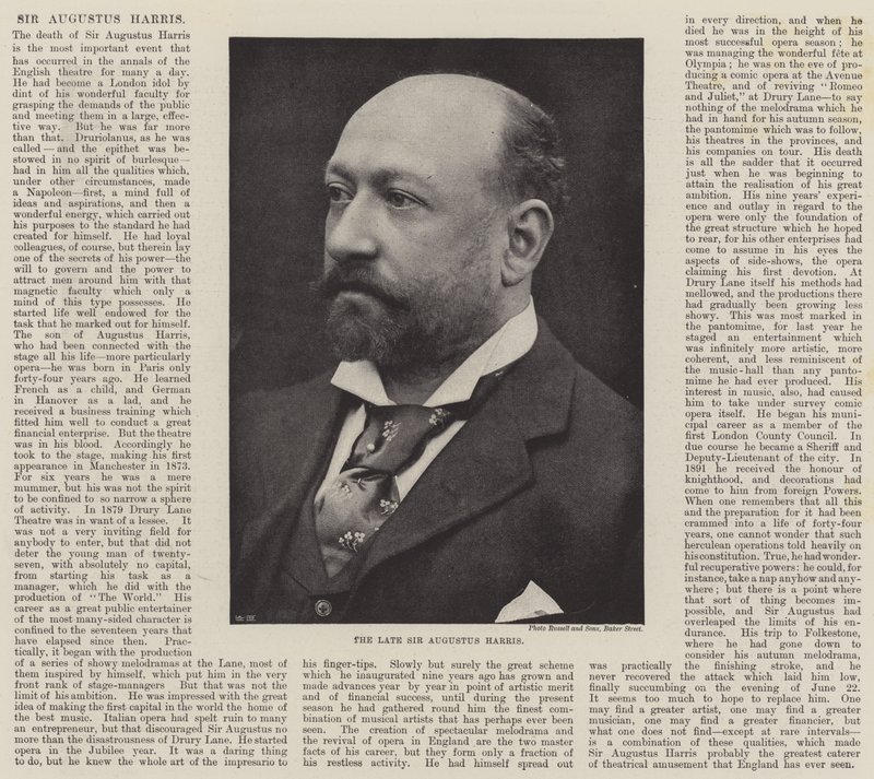 A néhai Sir Augustus Harris alkotó: English Photographer