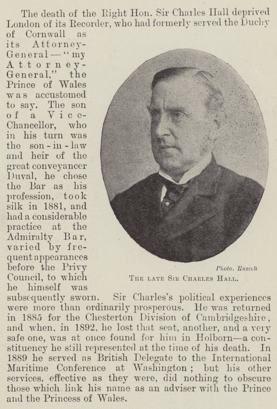 A néhai Sir Charles Hall alkotó: English Photographer