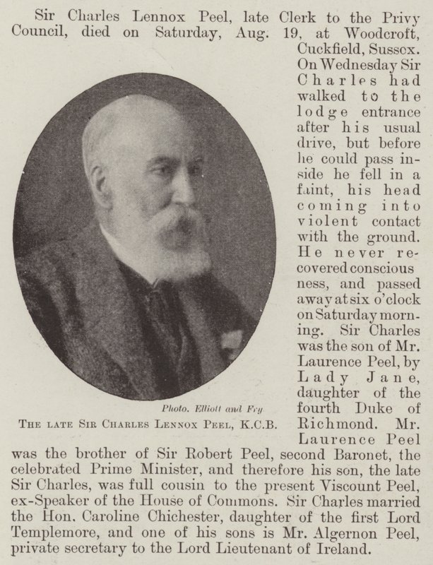 A néhai Sir Charles Lennox Peel, KCB alkotó: English Photographer