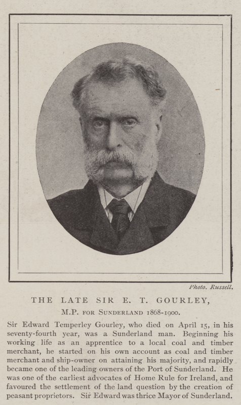 A néhai Sir E T Gourley, a Sunderland parlamenti képviselője 1868-1900 között alkotó: English Photographer