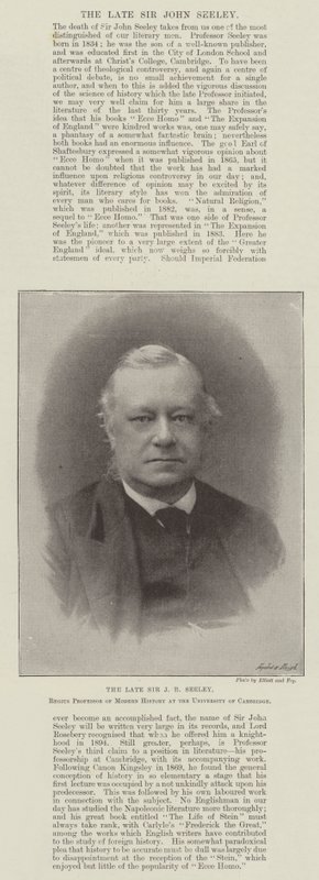 A néhai Sir J R Seeley, Regius újkori történelem professzor a Cambridge-i Egyetemen alkotó: English Photographer