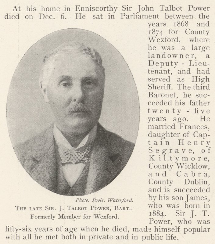 A néhai Sir J Talbot Power, Baronet, a Wexford korábbi tagja alkotó: English Photographer
