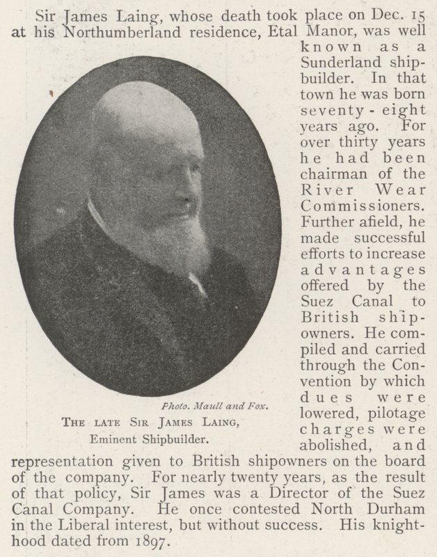 A néhai Sir James Laing, kiváló hajóépítő alkotó: English Photographer