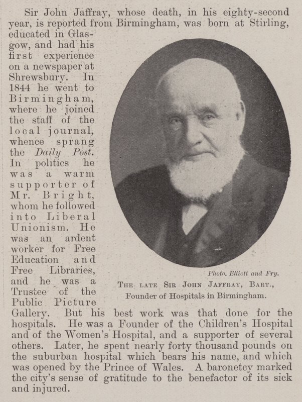A néhai Sir John Jaffray, Baronet, a birminghami kórházak alapítója alkotó: English Photographer