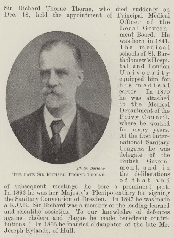 A néhai Sir Richard Thorne Thorne alkotó: English Photographer
