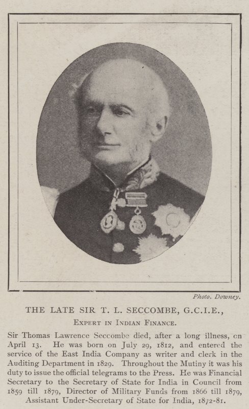 A néhai Sir T L Seccombe, GCIE, az indiai pénzügyek szakértője alkotó: English Photographer