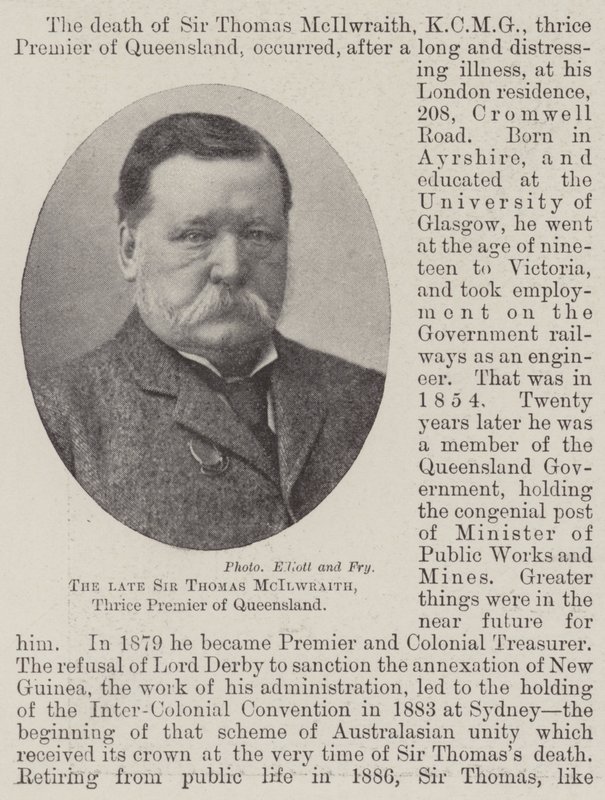 A néhai Sir Thomas McIlwraith, Queensland háromszoros miniszterelnöke alkotó: English Photographer