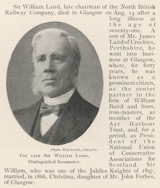 A néhai Sir William Laird, kiváló vasmester alkotó: English Photographer
