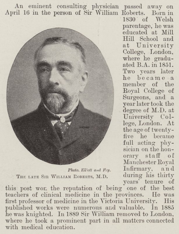 A néhai Sir William Roberts, MD alkotó: English Photographer