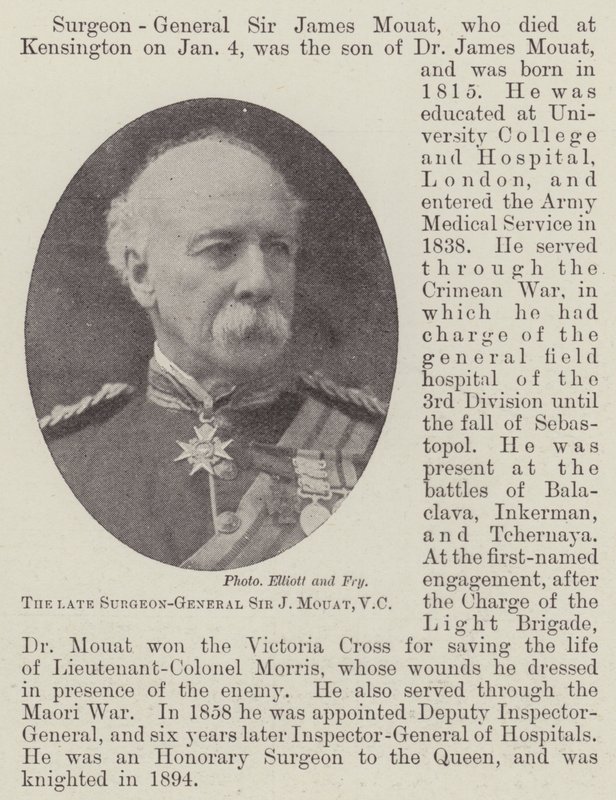A néhai Sir J Mouat sebész, VC alkotó: English Photographer