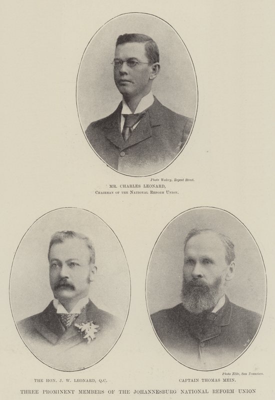 A Johannesburgi Nemzeti Reformszövetség három kiemelkedő tagja alkotó: English Photographer