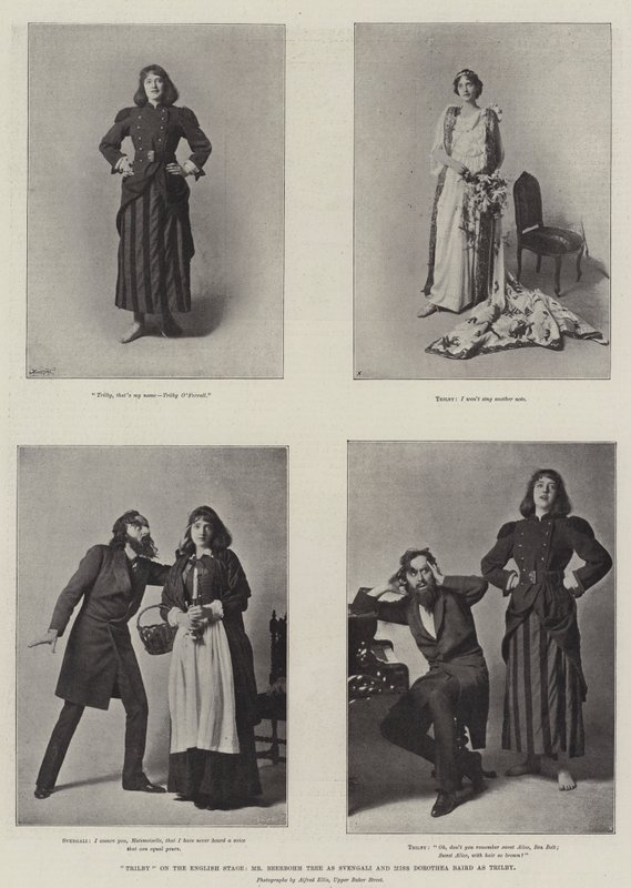 Trilby az angol színpadon, Mr Beerbohm Tree Svengaliként és Miss Dorothea Baird mint Trilby alkotó: English Photographer