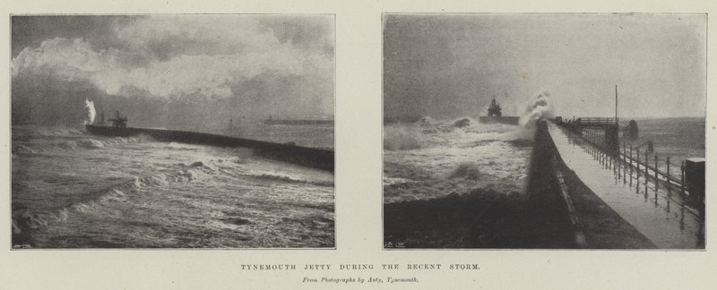 Tynemouth mólója a legutóbbi vihar idején alkotó: English Photographer