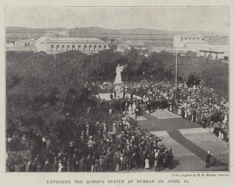 Április 19-én a Királynő-szobor leleplezése Durbanban alkotó: English Photographer