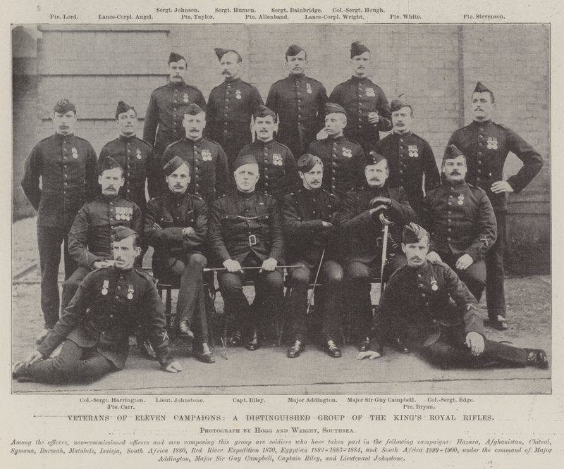 Veterans of Eleven Campaigns, a Kings Royal Rifles kitüntetett csoportja alkotó: English Photographer