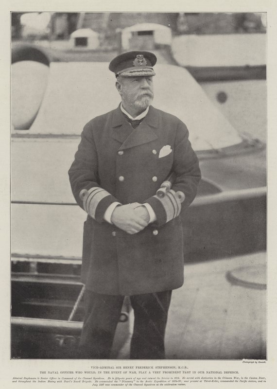 Sir Henry Frederick Stephenson admirális, a KCB, a haditengerészeti tiszt, aki háború esetén nagyon kiemelkedő szerepet játszana honvédelmünkben alkotó: English Photographer