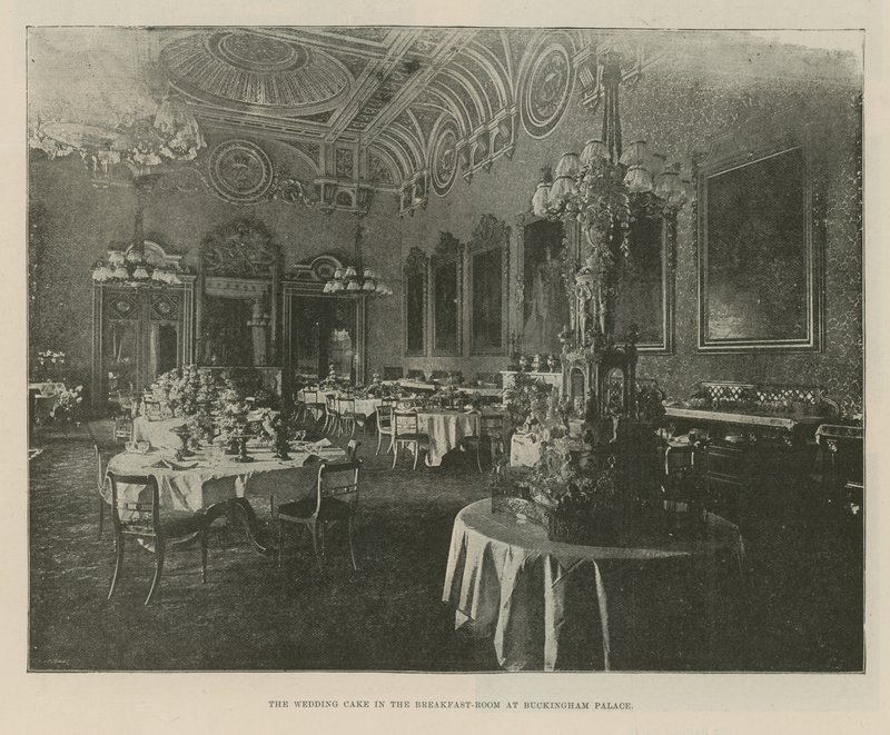 Esküvői torta a Buckingham-palota reggelizőtermében alkotó: English Photographer