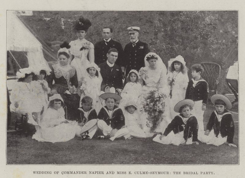 Napier parancsnok és Miss E Culme-Seymour esküvője, a násznép alkotó: English Photographer
